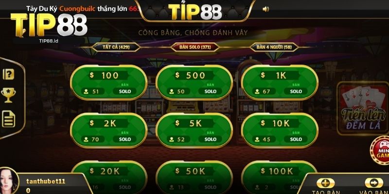 Giới thiệu về tiến lên miền Nam tại TIP88