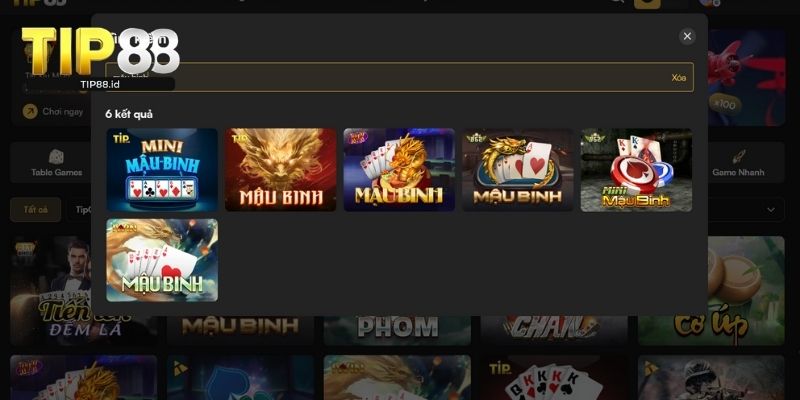 Một số tựa game trong mậu binh